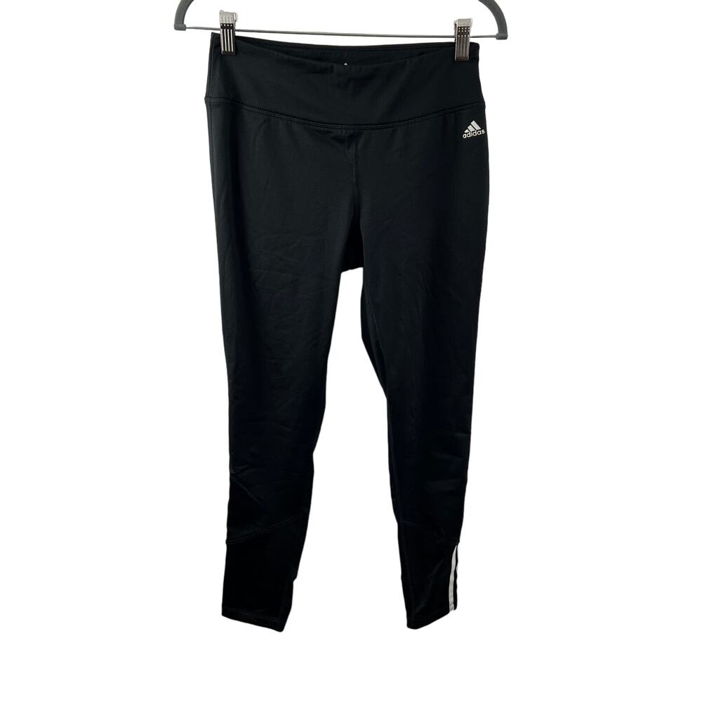adidas Black Leggings Golf Yoga Elastic Waist Stretch Pull On Size M Medium